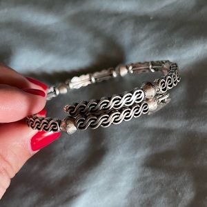 Alex & Ani silver woven wrap bracelet